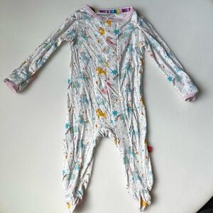 Magnetic Me Baby Modal Footie Sleeper Pink Magical Sparkle Unicorns 3-6 M